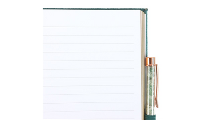 Book of Abundance Journal with Green Aventurine Crystal Pen