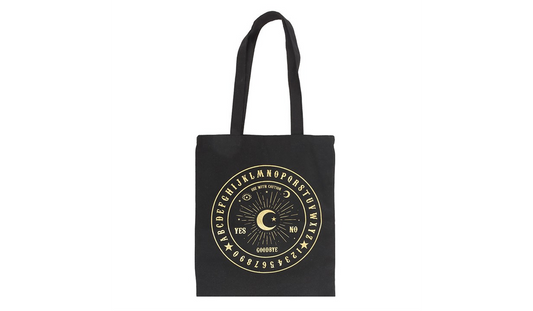 Black and Gold Talking Board Polycotton Tote Bag