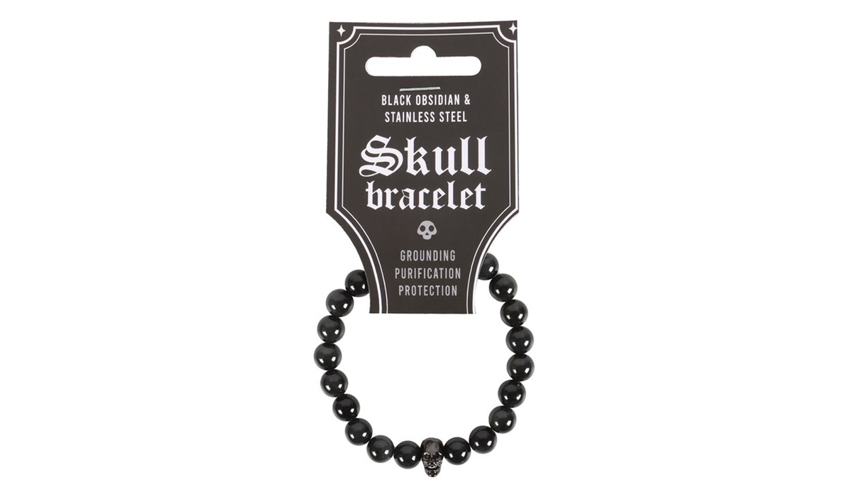 Black Obsidian Skull Bracelet