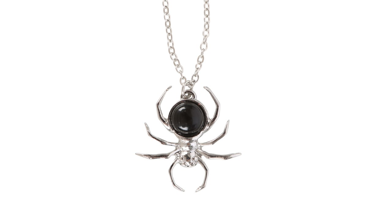 Black Obsidian Spider Pendant Necklace