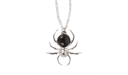 Black Obsidian Spider Pendant Necklace