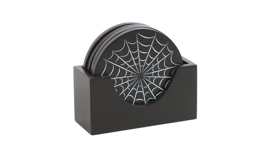 Black Spiderweb Coaster Set