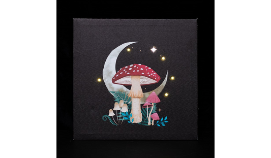 Forest Mushroom Light Up Canvas Plaque