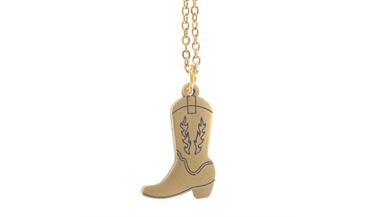 Cowboy Boot Necklace on Greeting Card