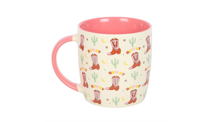 Howdy Cowboy Boot Print Mug