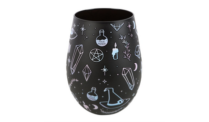 Crystal Witch Print Stemless Glass