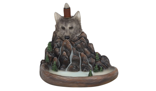 Grey Wolf Cliff Backflow Incense Burner