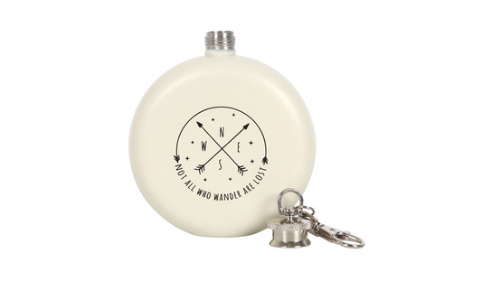 Happy Camper Hip Flask with Keyring