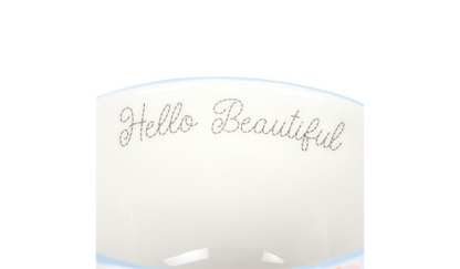 Hello Beautiful Ditsy Floral Print Mug with Butterfly