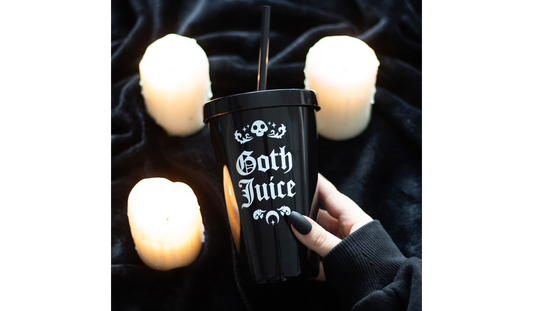 Goth Juice Plastic Tumbler with Straw