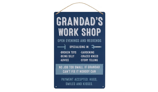 Grandad's Work Shop Metal Sign