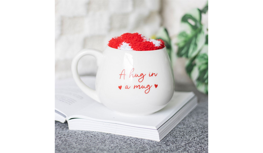 Hug in a Mug Heart Mug and Socks Set