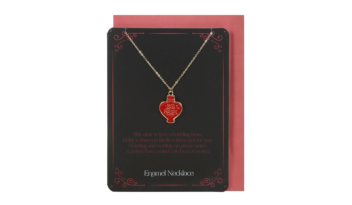 Love Potion Enamel Necklace Card