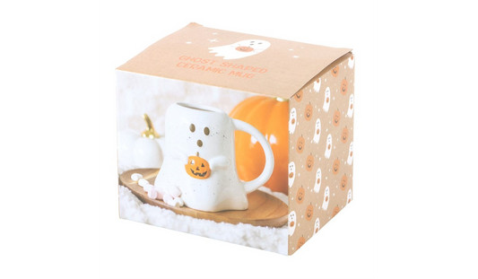 Ghost Shaped Mug with Pumpkin