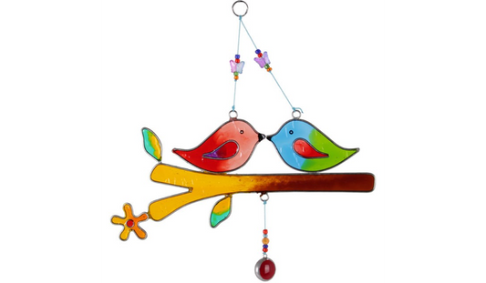 Love Birds On A Branch Suncatcher