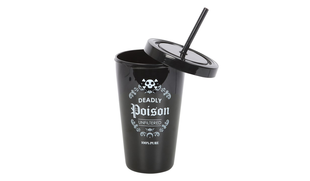 Deadly Poison Plastic Tumbler with Straw