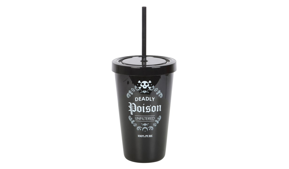 Deadly Poison Plastic Tumbler with Straw