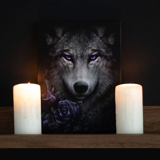 Wolf Roses Canvas Plaque by Spiral Direct