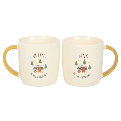 Camping King and Queen Couples Mug Set