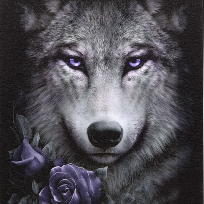 Wolf Roses Canvas Plaque by Spiral Direct