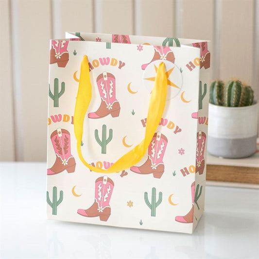 Cowboy Boot Print Gift Bag